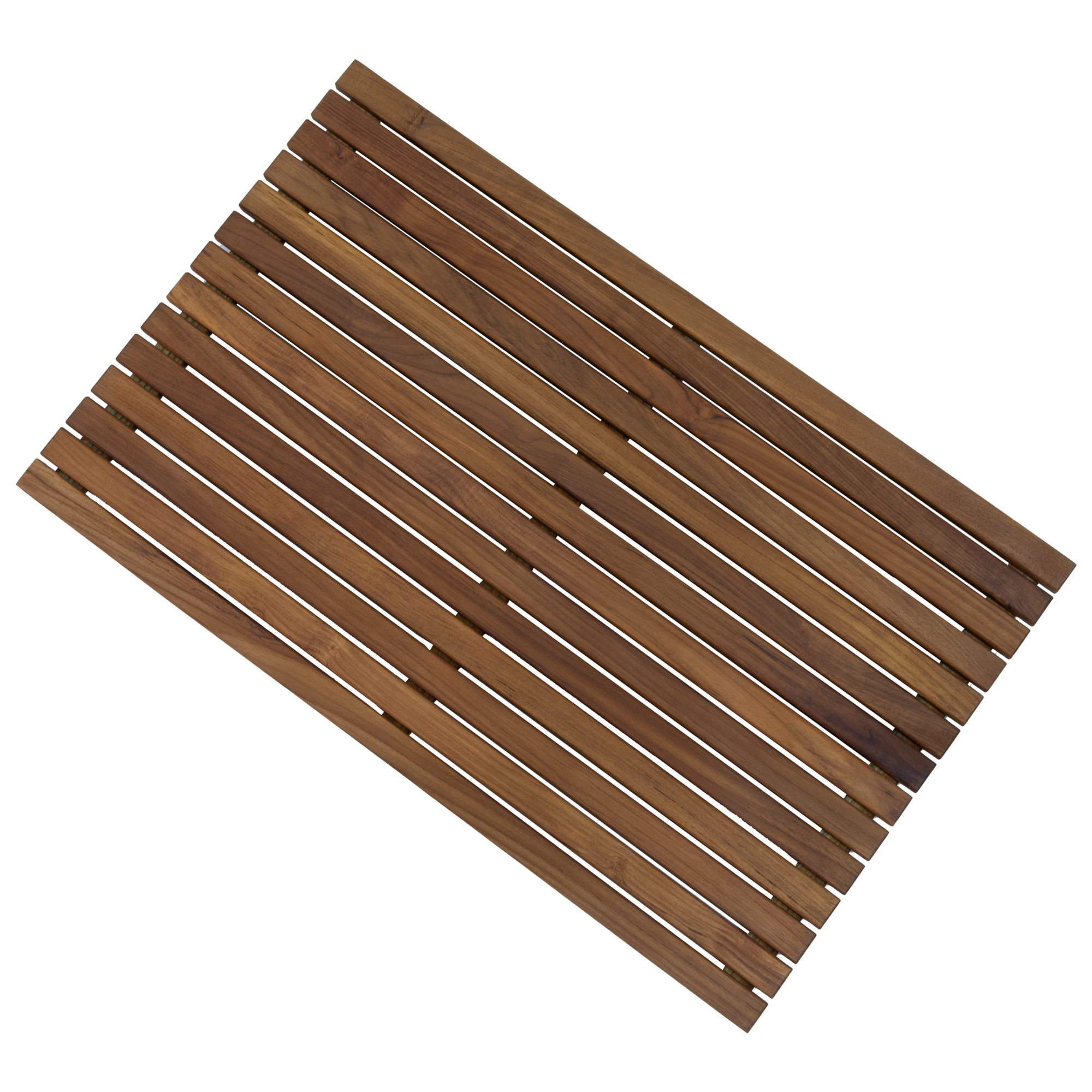 Sunnydaze Decor Solid Teak Shower and Bath Mat — 31.5in. x 19.5in., Non-Slip, Rubber Feet, Model# LAX-5261